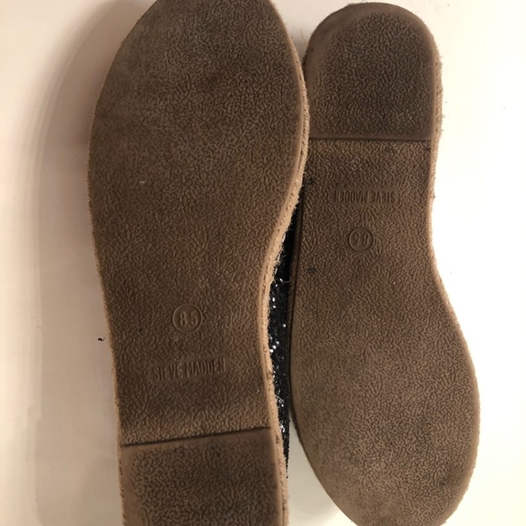 Steve Madden Black Glitter Slip On Wedge Mule - Picture 5 of 6